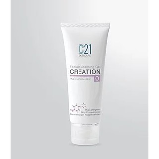 C21 Facial Cleansing Gel CREATION No.0 Hypersensitive Skin หลอดใหญ่ 100 ml เจลล้างหน้าสูตรผิวแพ้ง่าย DeMed Clinic