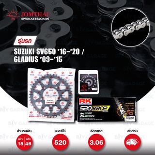 ชุดเปลี่ยนโซ่-สเตอร์ Pro Series โซ่ RK 520-KRO สีเหล็ก สำหรับ Suzuki SV650 16-20 / SFV650 Gladius 09-15 [15/46]