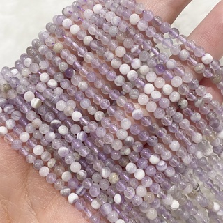 ลาเวนเดอร์ อเมทิตส์ Lavender Amethyst 3 mm ทรงกลม เส้นยาว