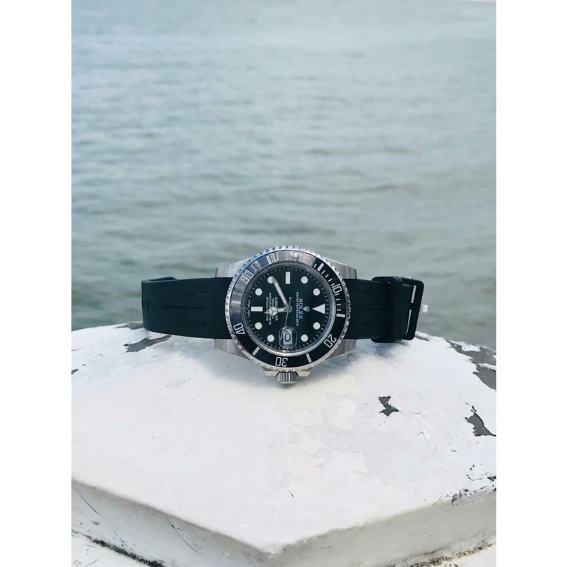 submariner-นาฬิกาข้อมืออัตโนมัติ-สายซิลิโคน-สําหรับผู้ชาย
