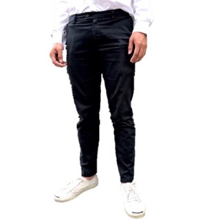 สินค้า กางเกงสแล็ค ทรงเดฟ สีดำ ไซส์ 28”-40” ผ้าซาตินยืด กางเกงผู้ชาย