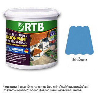 สีทาหลังคา RTB เบอร์ R572 สีฟ้าน้ำทะเล 1 แกลลอน สีทากระเบื้องหลังคาและพื้นอเนกประสงค์เกรดพรีเมียม ผลิตจากอะคริลิกแท้ 100