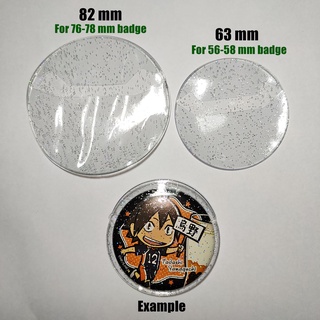 ซองคลุมเข็มกลัดลายกลิตเตอร์ ซองพีวีซี ซองเข็มกลัด pvc sleeves with glitter for badge