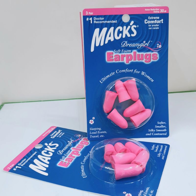 mack-s-sofe-form-earplugs-ที่อุดหูแแบบโฟม-ขนาดเล็ก-สำหรับผู้หญิง-แพ็คละ-3-คู่