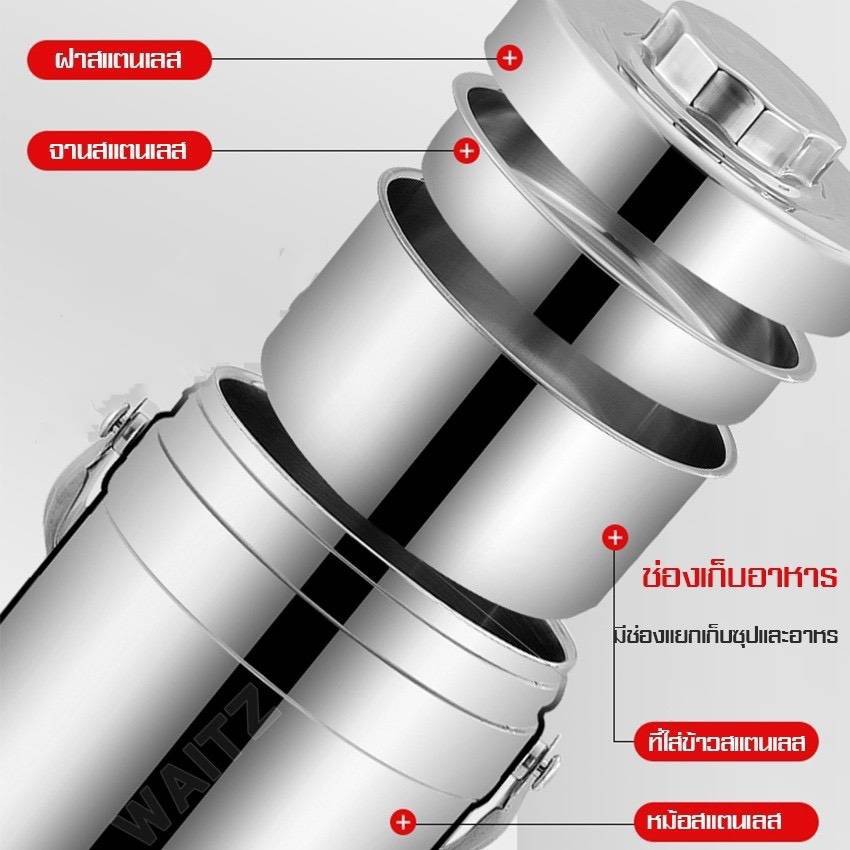 ปิ่นโตสแตนเลส-เก็บอุณหภูมินานถึง-24ชั่วโมง-ปิ่นโตเก็บอุณหภูมิ-ร้อนและเย็น