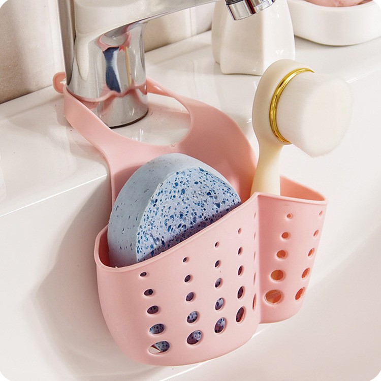 double-e-shop-ตะกร้าเก็บฟองน้ำล้างจาน-ที่วางฟองน้ำล้างจาน-ที่วางสบู่-ตะกร้าฟองน้ำล้างจาน-ชั้นวางท่อระบายน้ำ-คละสี