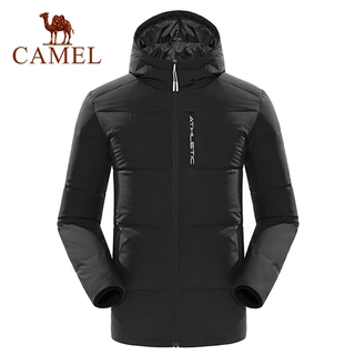 CAMEL เสื้อโค้ทแจ็คเก็ตสําหรับผู้ชายผู้หญิงแขนยาวมีฮู้ดให้ความอบอุ่น