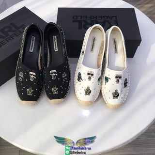 karl lagerfeld womans casual flat slip-on espadrille comfortable driver footwear size35-40