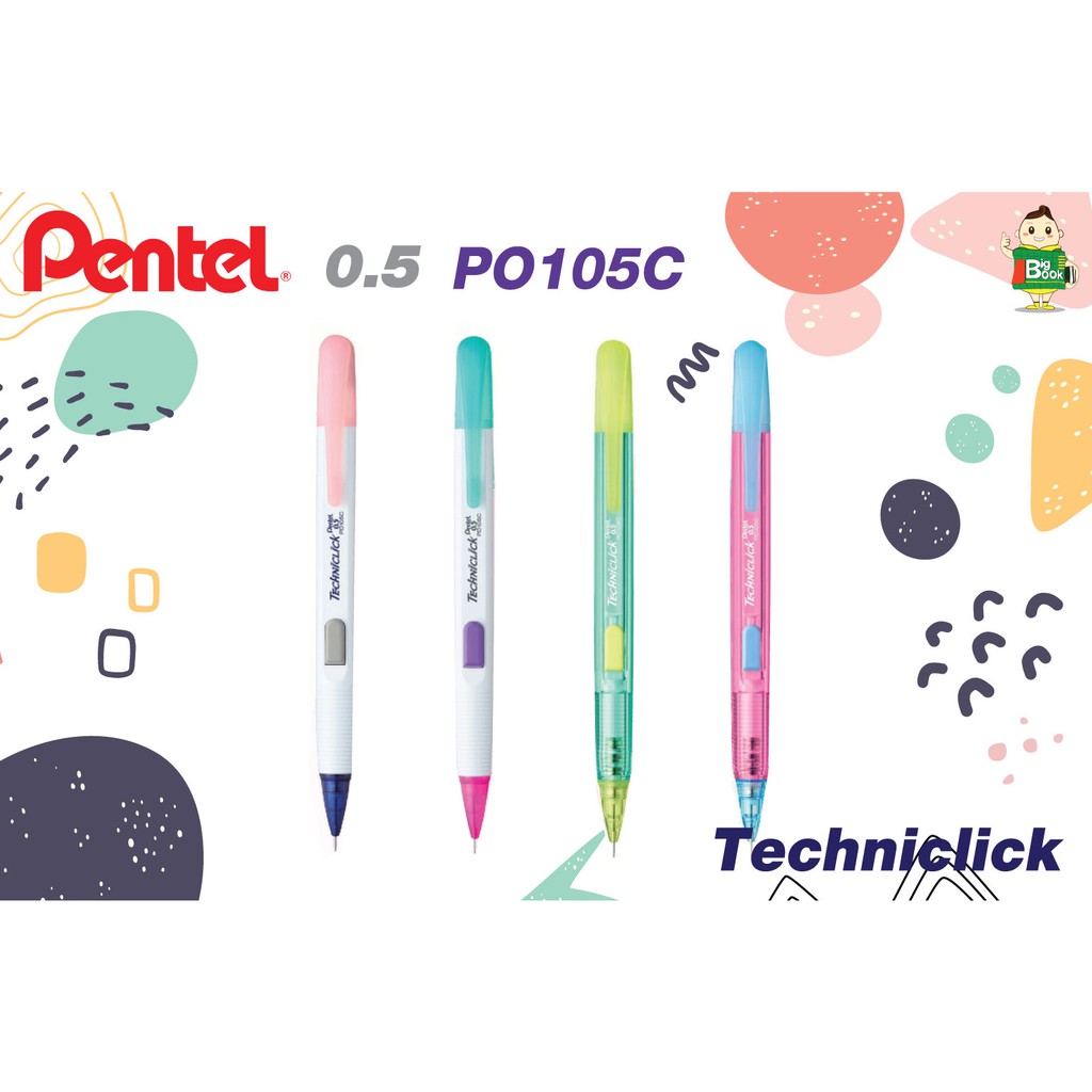 ดินสอกดข้าง-ด้ามใส-pentel-techniclick-0-5-มม-นำเข้าจากประเทศญี่ปุ่น-พร้อมส่ง