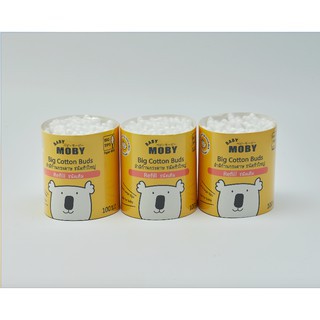 สินค้า Baby Moby คอตตอนบัตหัวใหญ่ ก้านกระดาษ รีฟิล Big Cotton Buds Refill (100 ก้าน x 3)