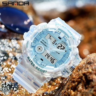 Sanda สายนาฬิกาข้อมือ แบบใส กันน้ํา แบรนด์หรู แฟชั่นสําหรับผู้ชาย