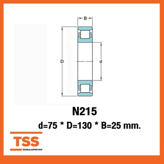 N215 ตลับลูกปืนเม็ดทรงกระบอก (Cylindrical Roller Bearings) N 215 ...