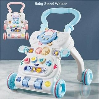 URATTNA Baby Walker ที่จับสบายล้อควบคุมความเร็วป้องกันการพลิกคว่ำเด็กวัยหัดเดินยืนเดินเครื่องมือการเรียนรู้