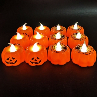 สินค้า ♔P&M♚ Halloween Candle Lights Spider Web/Pumpkin LED Light Lantern Home Decoration