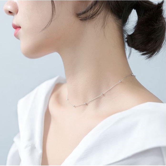 s925-simple-necklace-สร้อยคอเงินแท้-รูปแบบเรียบง่าย-ใส่สบาย-เป็นมิตรกับผิว