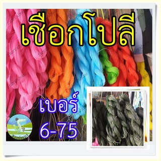 เชือกโปลีสี เชือกโปลีเขียว เบอร์ 6-75 ขายเป็นไจ(ไน) เชือกไนลอน เชือกเขียว เชือกโปลี ด้ายโปลี เชือกขึงตาข่าย ด้ายทอเสื่อ