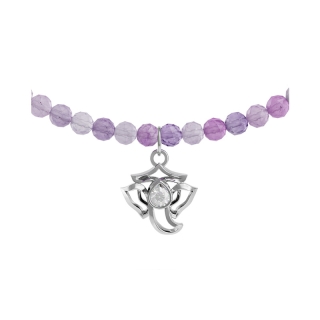 โปรโมชั่น : ลด 20% วันที่ 27 Harmenstone - สร้อยข้อมือเบิกเนตร พระพิฆเนศ อัญมณี Amethyst พร้อมส่ง 5-7 วัน - The Ganpati