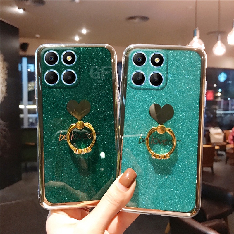 ใหม่-เคสโทรศัพท์มือถือแบบนิ่ม-ลายกลิตเตอร์-พร้อมแหวนขาตั้ง-ระยิบระยับ-แฟชั่น-สําหรับ-huawei-honor-x8a-x7a-x9a-5g-x6-honorx8a-honorx7a-2023