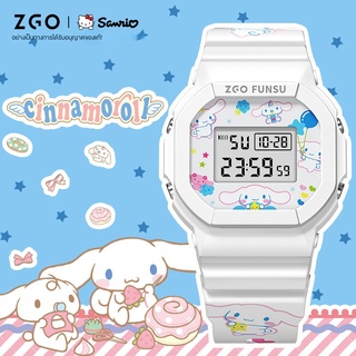 Zhengang Sanrio นาฬิกาข้อมืออิเล็กทรอนิกส์ ทรงสี่เหลี่ยม ขนาดเล็ก กันน้ํา สําหรับเด็กผู้หญิง นักเรียน