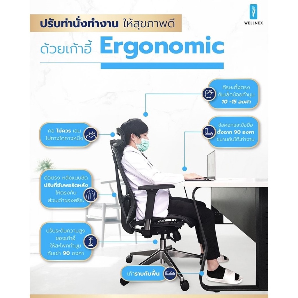 ภาพสินค้าฟรีส่งทั่วไทย ของพร้อมส่ง เก้าอี้สุขภาพ เก้าอี้ทำงาน เก้าอี้สำนักงาน เก้าอี้เกมมิ่ง เพื่อสุขภาพ gaming chair - Ergohome จากร้าน homefittools บน Shopee ภาพที่ 3