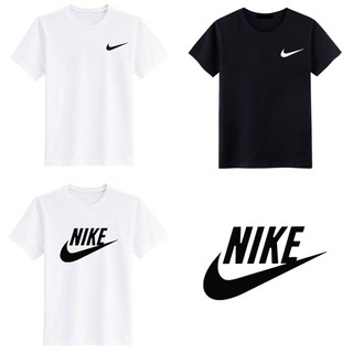 เสื้อยืดแขนสั้น Nike ในผ้าคอตตอนแท้พร้อมโลโก้สีดำและสีขาวสำหรับบุรุษและสตรี