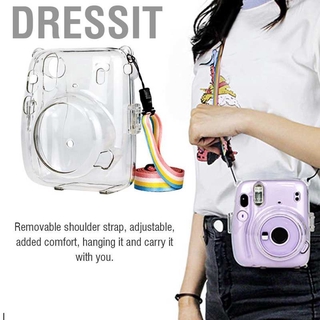 เคสกล้อง สีใส พร้อมสายสะพายไหล่ สําหรับ Fujifilm Instax Mini 11 Camera