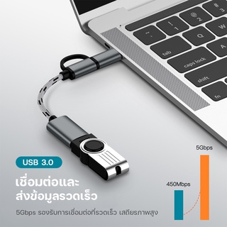 ภาพขนาดย่อของภาพหน้าปกสินค้า2 in 1 Type-C OTG TO USB 3.0 อินเทอร์เฟซ OTG สายอะแดปเตอร์ Fast ตัวเชื่อมต่อเพื่อส่งผ่าน Converter A-044 จากร้าน excellencedigital บน Shopee