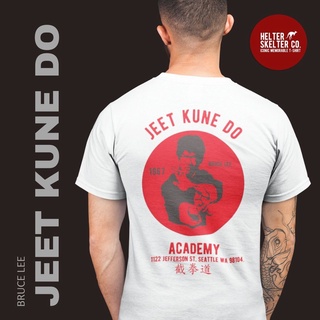 คอลูกเรือเสื้อยืดคอกลมเสื้อยืด พิมพ์ลาย Bruce Lee Jet Kun Do สไตล์วินเทจ คลาสสิก เรโทรผ้าฝ้ายแท้