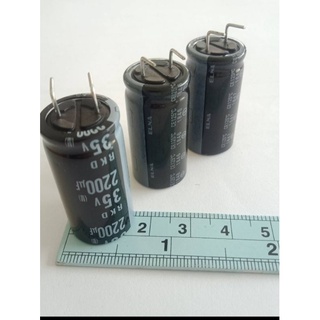 Capacitor 2200uf35V คาปาซิเตอร์ELNAสีดำ ขางอ 125C(แพ็ค10ตัว) ขางอ แท้-ใหม่แกะกล่อง ขนาด16x32mm คาปาซิเตอร์ 2200U