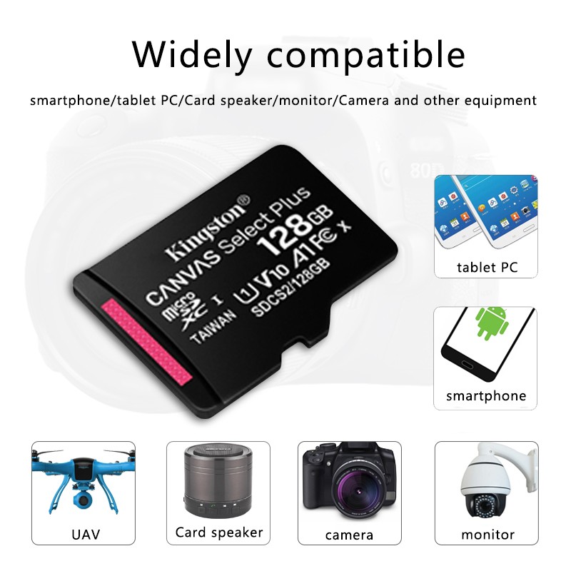 ภาพสินค้าKington SD Card Micro sdcard Memory Card Class 10 100MB/s /16GB/32GB/64GB/128GB TF Card For CCTV Dashca จากร้าน zz1klhcjoh บน Shopee ภาพที่ 2