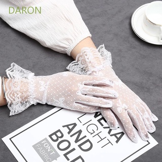 สินค้า Daron ถุงมือตาข่ายลูกไม้ กันแดด ประดับโบว์ สีดํา สีขาว หลากสี แฟชั่นฤดูร้อน สไตล์โกธิค สําหรับเจ้าสาว
