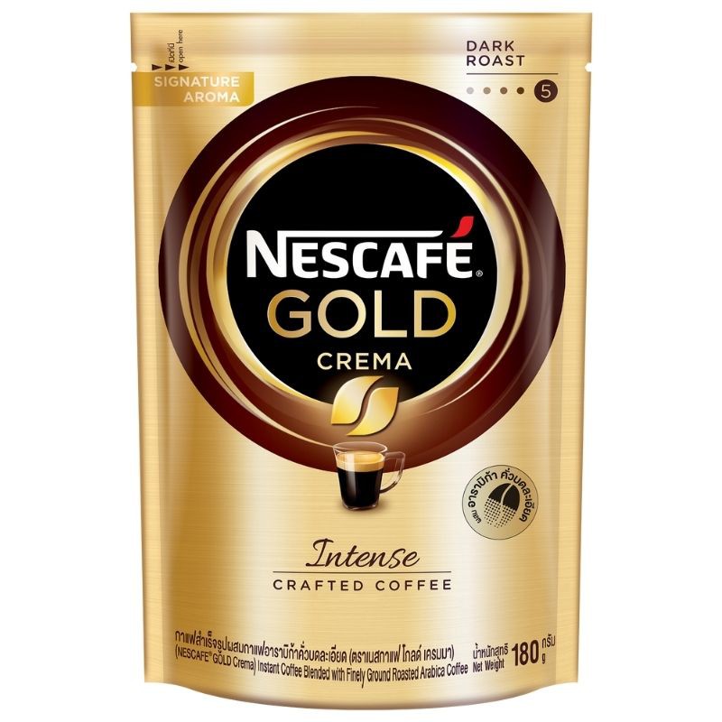 ภาพสินค้าNescafe Gold Crema เนสกาแฟโกลด์เครมา อินเทนส์ ถุง 180 กรัม จากร้าน supermarket บน Shopee ภาพที่ 3