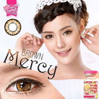 Mercy Brown (1)(2) บิ๊กอาย สีน้ำตาล น้ำตาล ตาโต Kitty Kawaii Bigeyes คอนแทคเลนส์ ค่าอมน้ำสูง สายตาสั้น ค่าสายตา แฟชั่น