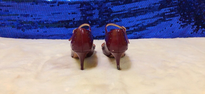 vintage-kate-spade-mary-jane-red-leather-heels-แท้