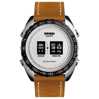 SKMEI Business Watch Men Fashion Creative Quartz Men Watches Leather Strap Waterproof Quartz Wristwatches relogio mascul