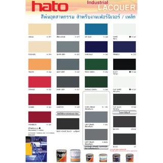 เฉดสี 2 สีพ่นอุตสาหกรรม Hato ขนาด 0.8 ลิตร (1/4 กล.) ฮาโต้ สีพ่น สีรองพื้น สีพ่นรถ สีพ่นไม้ สีพ่นเหล็ก พ่นพื้นเทา