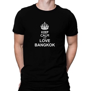 เสื้อยืดวินเทจcotton เสื้อยืดคอวีผู้ชาย Tee Keep Calm And Love Bangkok T-Shirt men เสื้อ ยืด ผู้ชาย คอกลม โอเวอ 2022