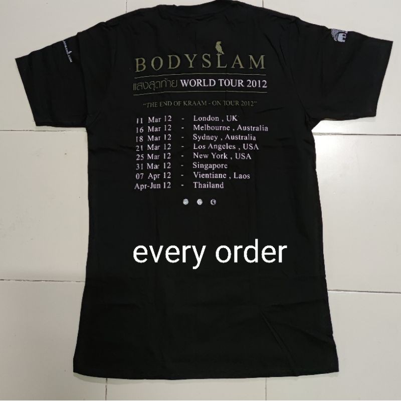 เสื้อbodyslam-มือ1-เสื้อวง-bodyslam-แสงสุดท้าย-world-tour-2012-the-end-of-kraam-no-tour-2012-เสื้อบอดี้สแลม
