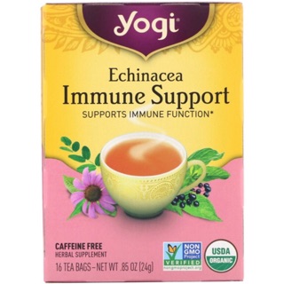 Tea ชา detox ไม่มีคาเฟอีน. 16ซอง มีให้เลือก2ยี่ห้อ yogi และ Gaia หรือ Echinacea หรือgreen tea หรือ immune support