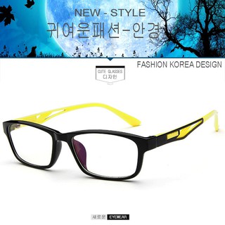 Fashion เกาหลี แฟชั่น แว่นตากรองแสงสีฟ้า รุ่น 2354 C-8 สีดำตัดเหลือง ถนอมสายตา (กรองแสงคอม กรองแสงมือถือ)