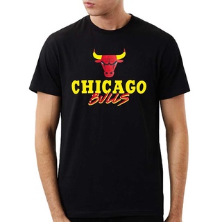 [S-5XL] เสื้อยืดแขนสั้น พิมพ์ลาย Chicago Bulls Team สีดํา สําหรับผู้ชาย และผู้หญิง