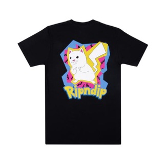 เสื้อยืดผ้าฝ้ายพิมพ์ลายคลาสสิกเสื้อยืด Ripndip Catch Em All