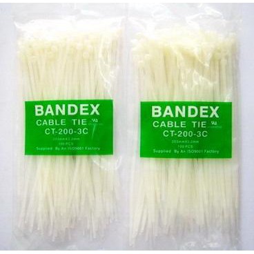 ราคาและรีวิวเคเบิ้ลไทร์ ไนล่อน สายรัดพลาสติก ยี่ห้อ BANDEX สีขาว CABLE TIES BANDEX เหนียว ทนทาน มีหลายขนาด