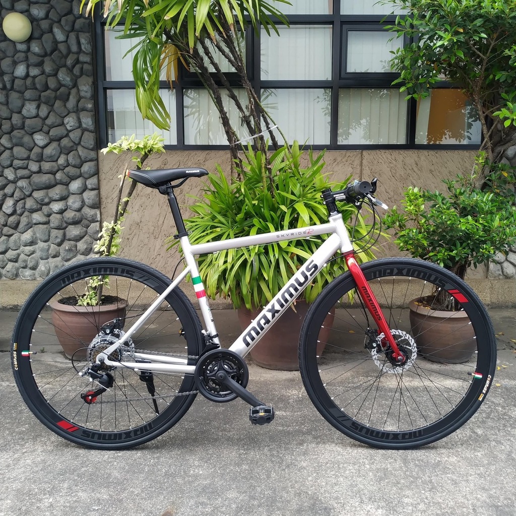 จักรยานไฮบริด-maximus-รุ่น-skyride-r-2019-เกียร์-21-speed-รับประกันเฟรมนาน-3-ปี-แถมฟรีเซตไฟหน้าหลัง-พร้อมส่ง