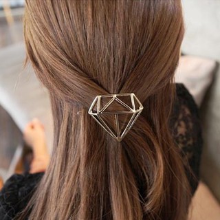 Hair Clip Diamond - กิ๊บติดผมทรงเพชร สีเงิน/สีทอง