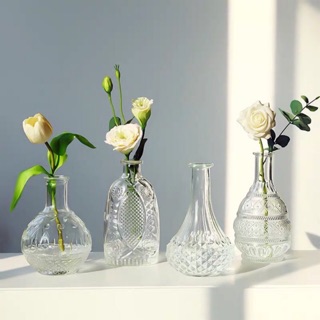 สินค้า พร้อมส่ง［Becky home shop］แจกันดอกไม้ European vaseแก้วโปร่งใสแจกันยุโรปห้องนั่งเล่นที่เรียบง่ายตกแต่ง