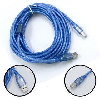 สาย ปริ้นเตอร์ USB Printer Cable USB 2.0 มีความยาว 1.8 -10  เมตร (Blue)