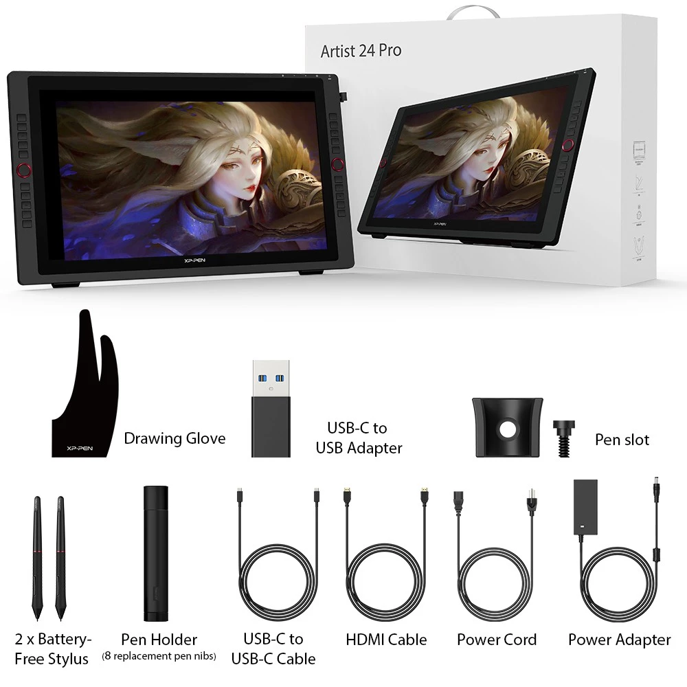 XPPen Artist 24 Pro เมาส์ปากกาพร้อมจอวาด ขนาด 23.8 นิ้ว 2K QHD แรงกด 8192 ระดับ ค่าสี 90% Adobe RGB https://wayoza.com