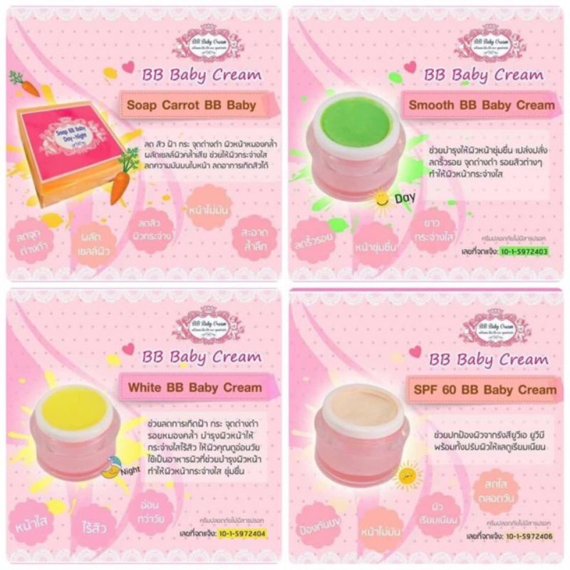 bb-baby-creamครีมลดสิว-ฝ้า-กระ-จุดด่างดำ-ยกเซตชุด5กรัม