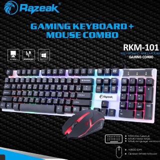ภาพหน้าปกสินค้าคีบอร์ดเม้าส์ Razeak Keyboard+Mouse Gaming RKM-101 ที่เกี่ยวข้อง